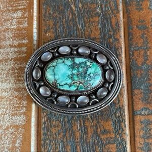 Native American Navajo Sterling Silver Belt Buckle